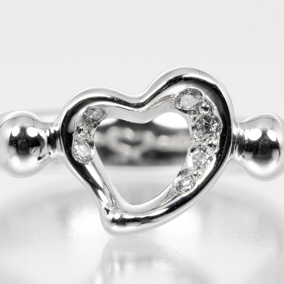 TIFFANY Silver Diamond Heart Ring - Picture 4 of 10
